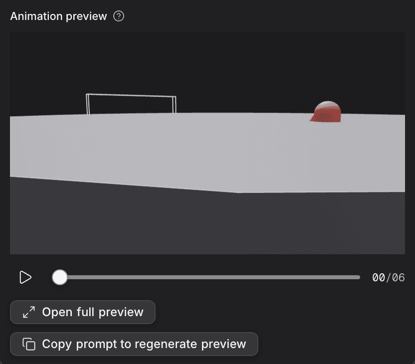 The animation preview player under the storyboard with its transport controls