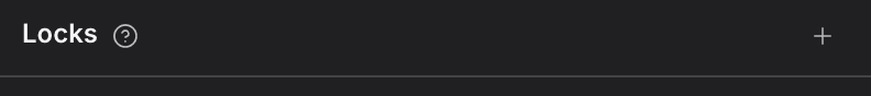 The Locks list inside an asset's profile, with an add button in its header