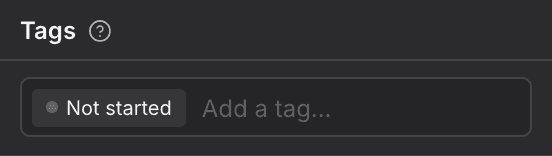 The Tags field on a record with its chips and a box to add another